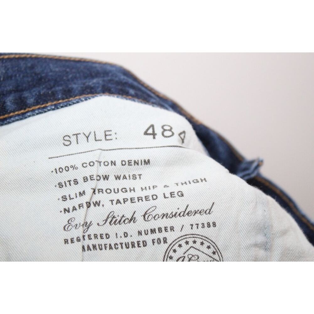 J. Crew 484 Slim Fit Jean AU643 Dark One Year Wash Men's Size 34 / 30 H14457 - Picture 7 of 8